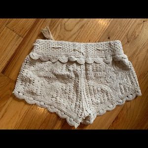 Boho crochet shorts